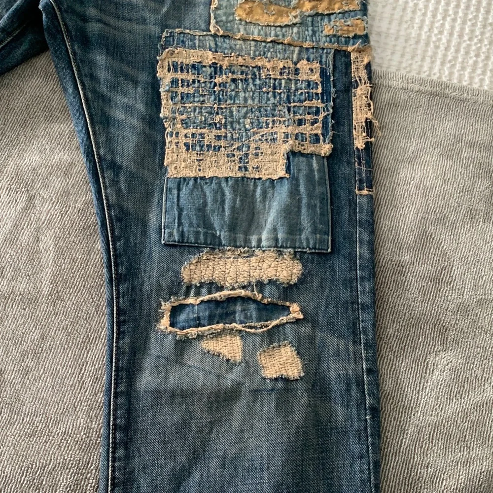 Polo by Ralph Lauren Men’s Blue Patchwork Straight Jeans - Picture 4 of 10